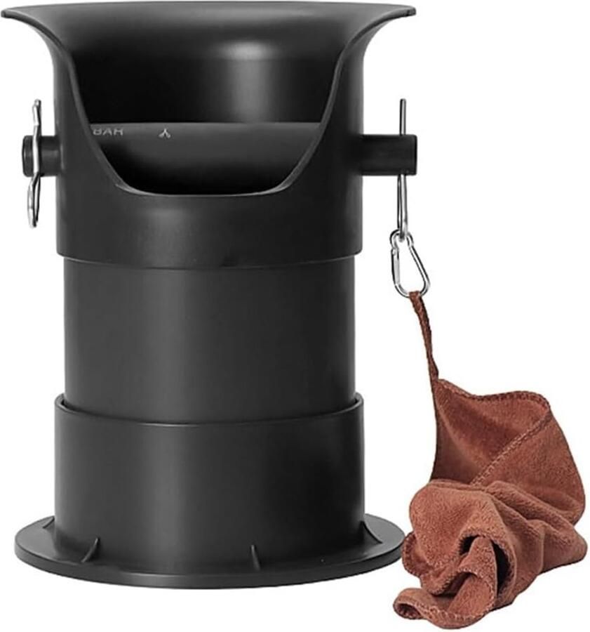 Koffie Afvalbak Espresso Container Koffiedik Verwerken Verwijderbare Bodem 21.5x22.5x30.5cm Zwart