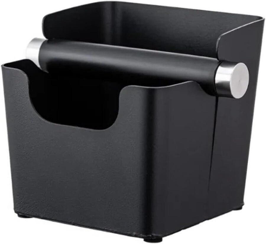 Koffie Afvalbak Koffiedik Bak Espresso Bereiding Antislip Basis 11x11x11 cm Zwart