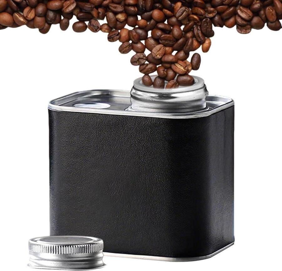 Koffie Bewaarblik Vacuüm Opslagbus Koffie Vers Houden Verbeterde Ontgassingsoplossing 300ml Zwart
