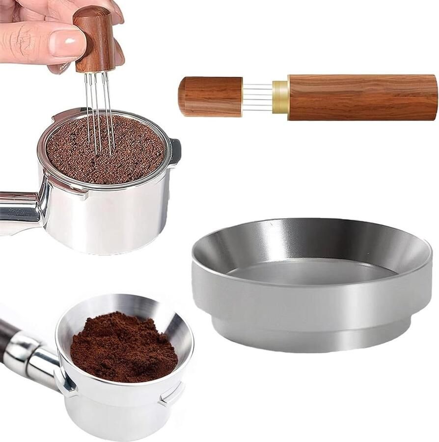 Koffie dispenser ring 58mm espresso distributietool met 6 dunne naalden ideaal voor barista's en koffieliefhebbers
