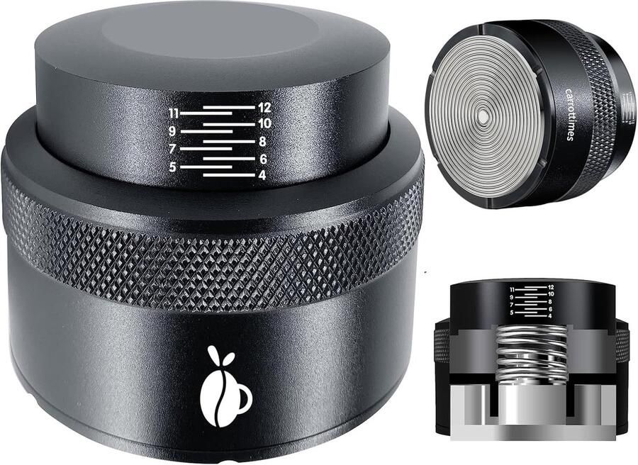 Koffie Distributeur Espresso Verdeler Barista Hulpmiddel Verstelbare Veer 53mm Diameter Zwart