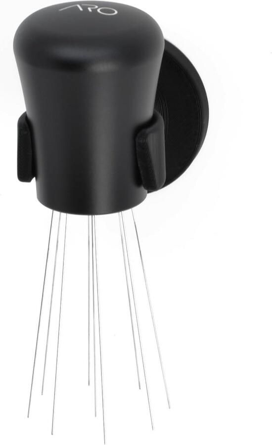 Koffie Distributie Tool Naaldenverdeler Espresso Bereiding Magnetische Houder Inclusief 10x 0.35mm Pinnen Zwart
