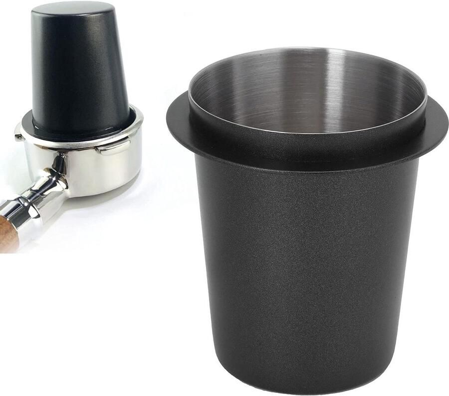 Koffie Doseerbeker Roestvrijstaal Accessoire Espresso Bereiding Voorkomt Morsen 58 mm Zilverkleurig