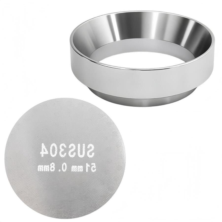 Koffie Doseerring Doseertrechter Espresso Bereiden Magnetische Bevestiging 51 mm Zilver