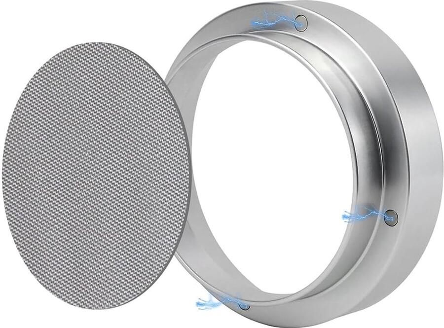 Koffie doseerring 51 mm en puck screen set voor espresso accessoires en koffiemachines ideaal voor perfecte porties en bodemloze zeefdragers