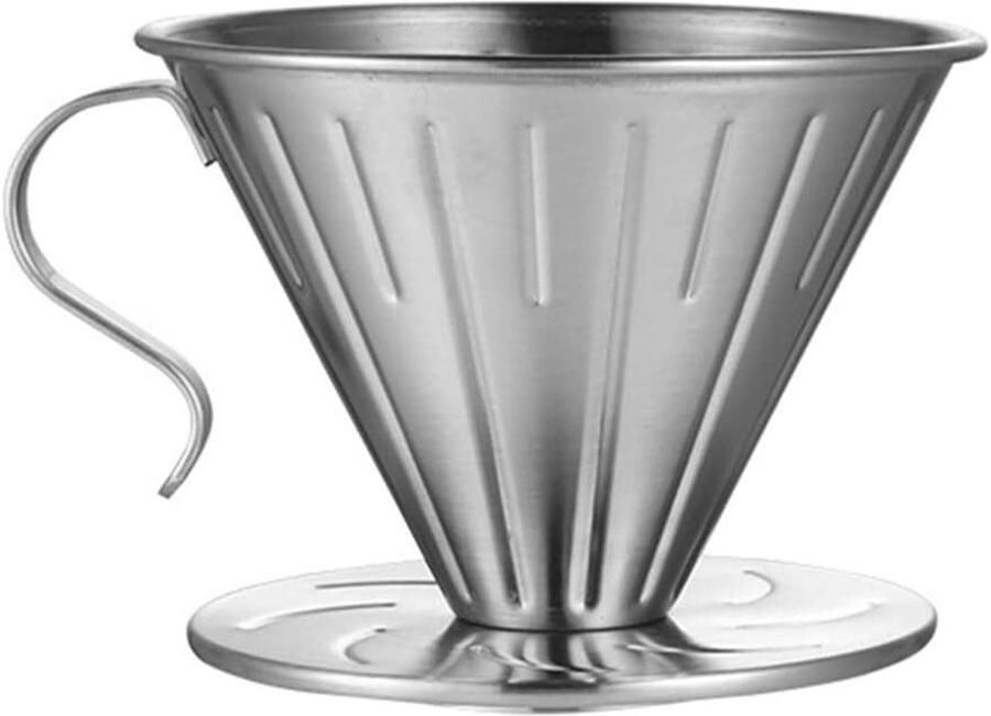 Koffie Dripper Hand Koffiezetapparaat Thuis Koffie Zetten Herbruikbaar Roestvrij Staal Klein Groot Zilver