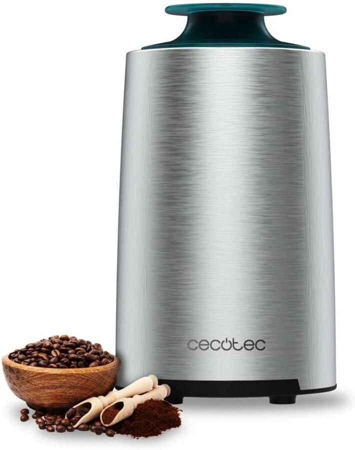 Koffie en Kruidenmolen Elektrische Slijper Verse Bonen Malen Roestvrij Staal Messen 10x10x18cm Zilver