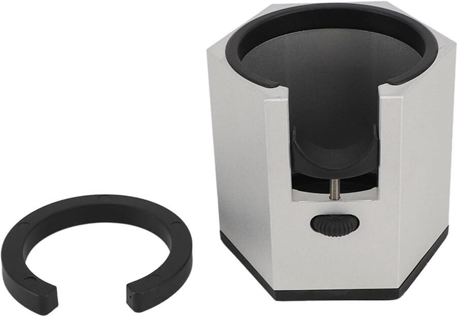 Koffie Filterhouder Aanstampstation Espresso Maken Verstelbare Hoogte Universeel Compatibel Zilver