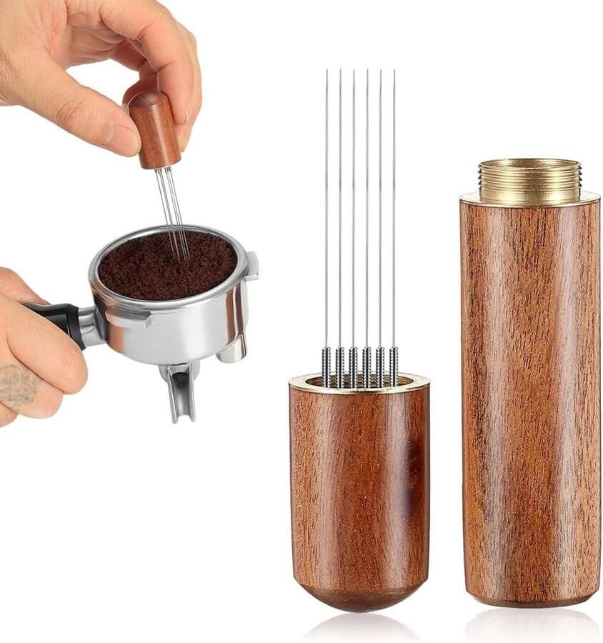 Koffie-instrument naaldendistributeur voor espresso met 6 dunne naalden ideaal voor mokka-koffie en perfecte extractie