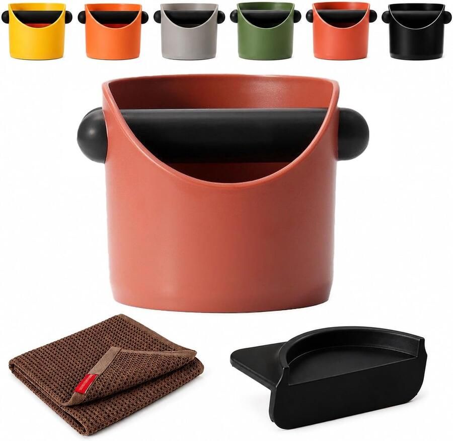 Koffie Klopbox Espresso Bak Koffiedik Verwerken Met Rubberen Stang Compact Formaat Geel
