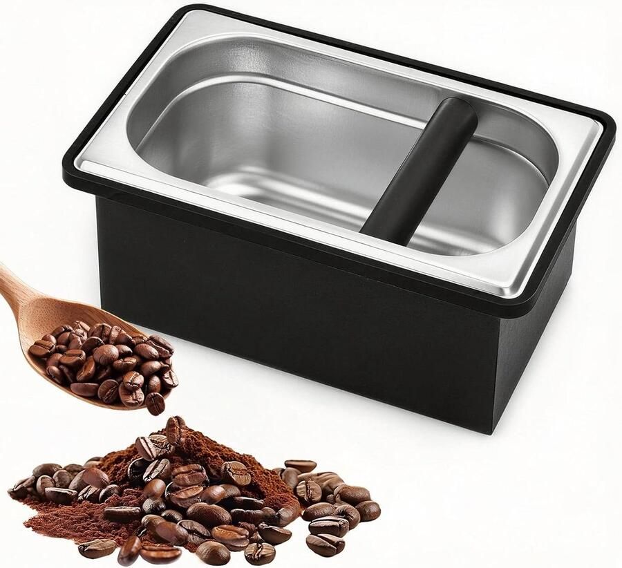 Koffie Klopbox Espresso Container Koffiedik Verzamelen Stil Ontwerp Grote Capaciteit Zwart