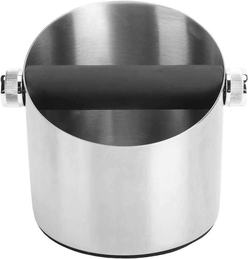 Koffie Klopbox Koffiedik Bak Koffiezet Apparaat Antislipbasis 15 cm Zilver