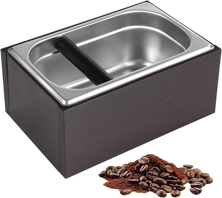 Koffie Klopbox Koffiedik Container Espresso Bereiding Geluiddempende Rubberen Stang 28 x 17.5 x 11 cm