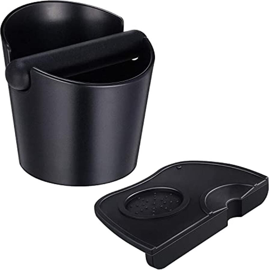 Koffie Klopbox Set Espresso Afvalbak Barista Werk Antislip Bodem 13 cm Diameter Zwart