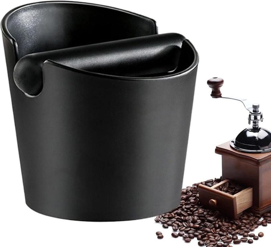 Koffie Klopdoos Espresso Afvalbak Koffiedik Verwijderen Verwijderbare Klopbar 13x13x13 cm Zwart