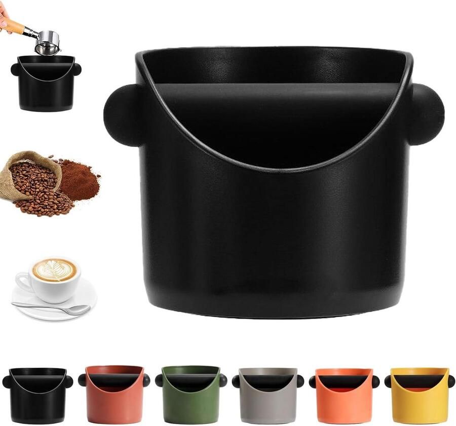 Koffie Klopdoos Koffiedik Bak Espresso Bereiden Schokabsorberende Basis 10 cm Diameter Zwart