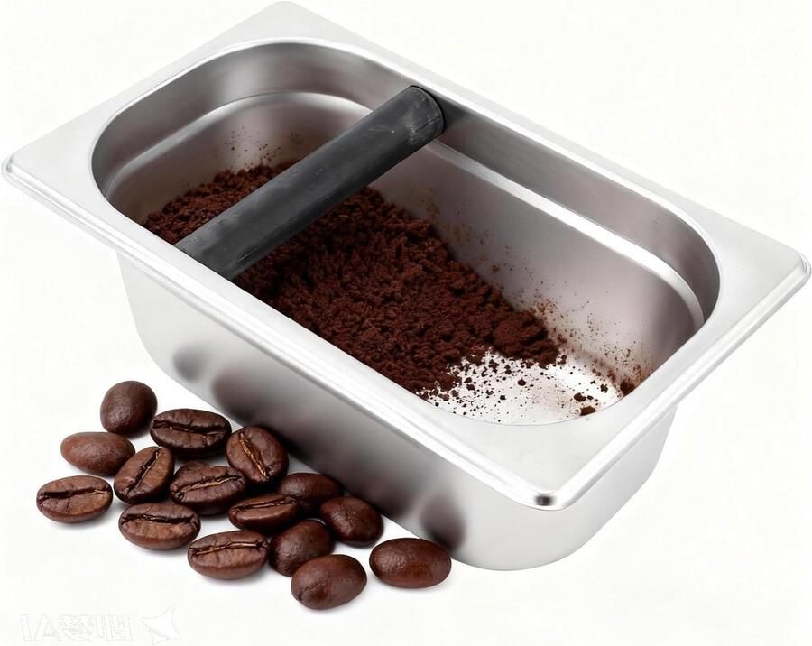 Koffie Klopdoos Koffiedik Container Espresso Afval Verwerken Roestvrij Staal 265 cm Lengte Zilver
