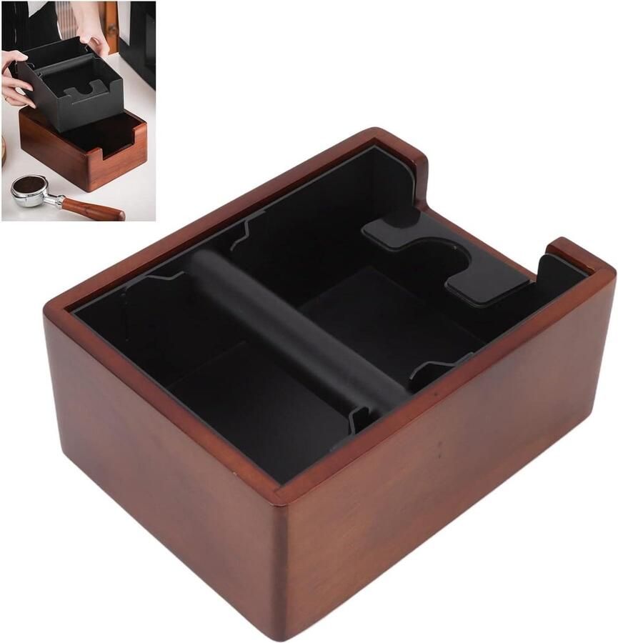 Koffie Knock Box Afklopbak Koffie Koffiezetapparaat Reinigen Massief Houten Basis 21x16cm Natuurlijk Hout