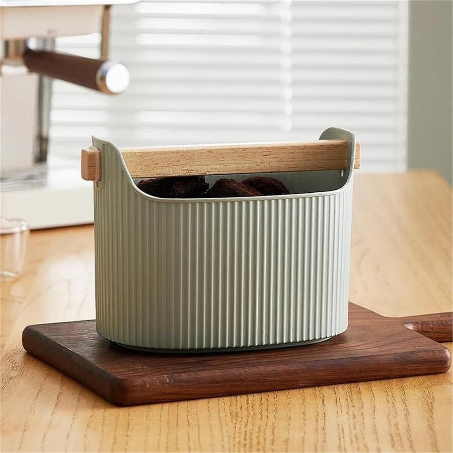 Koffie Knock Box Afvalbak Espresso Koffiedik Verwerken Antislip Basis Compact Ontwerp Beige