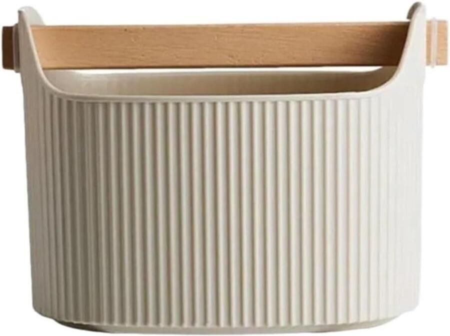 Koffie Knock Box Afvalbak Koffiedik Espresso Bereiden Schokabsorberend Antislip Compact Ontwerp Beige