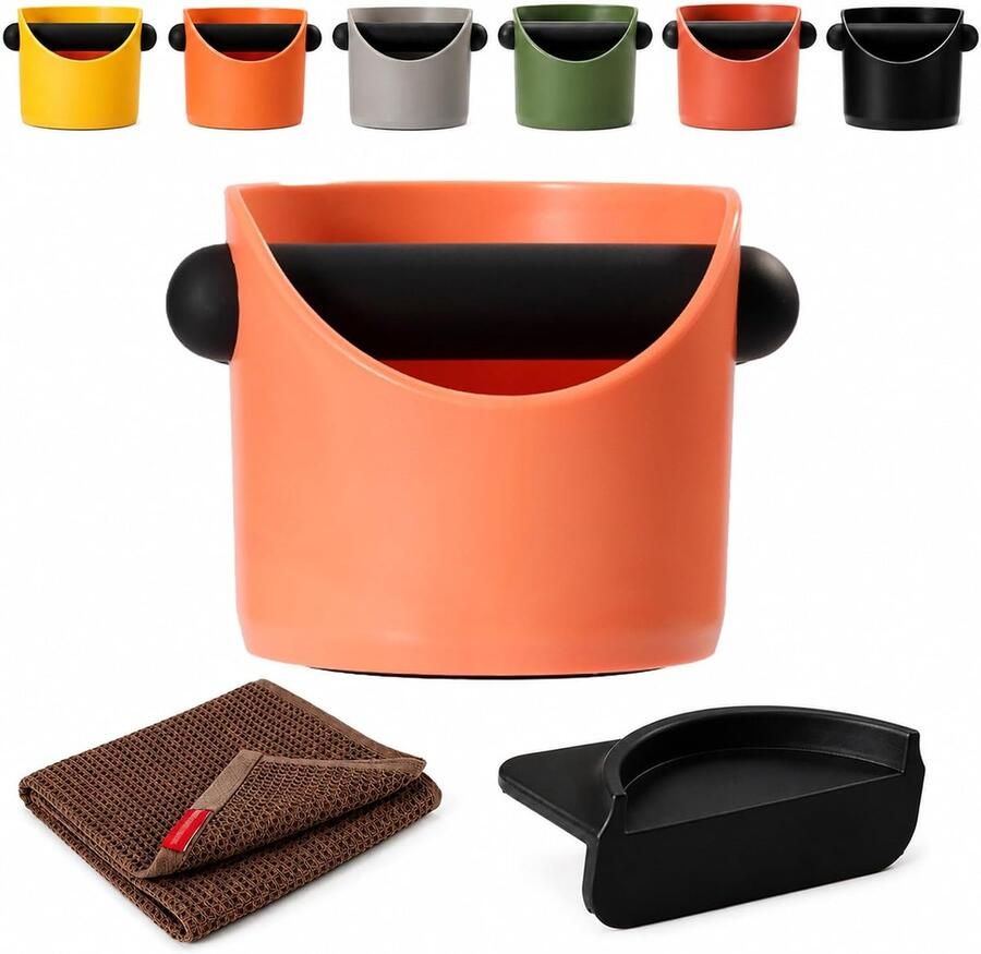Koffie Knock Box Espresso Afvalemmer Barista Benodigdheden Stevige Siliconen Bar 15 cm Bruin Vierkant