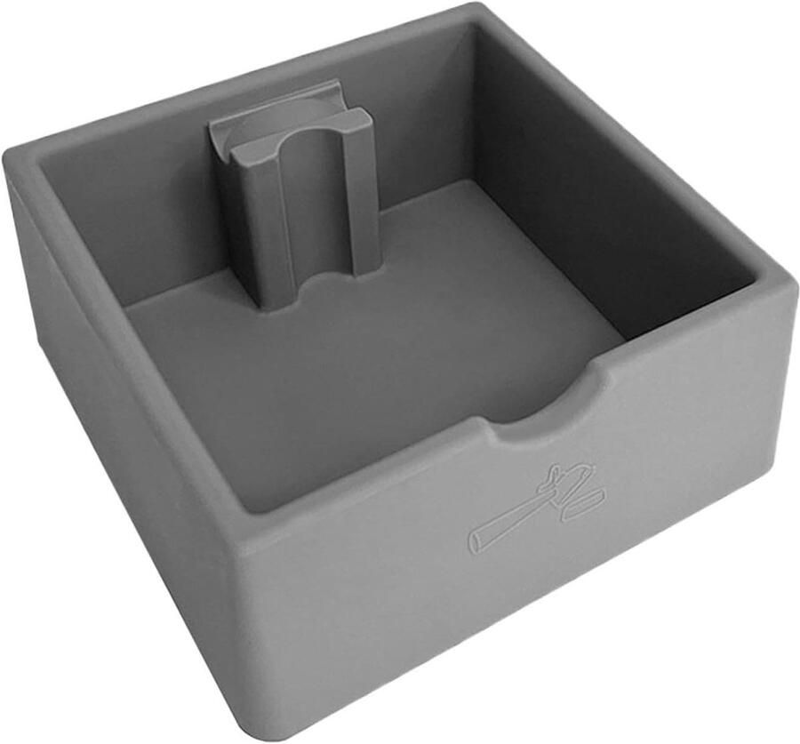 Koffie Knock Box Espresso Afvalemmer Koffiebereiding Thuis Schokabsorberend Siliconen 1.5 Liter Grijs