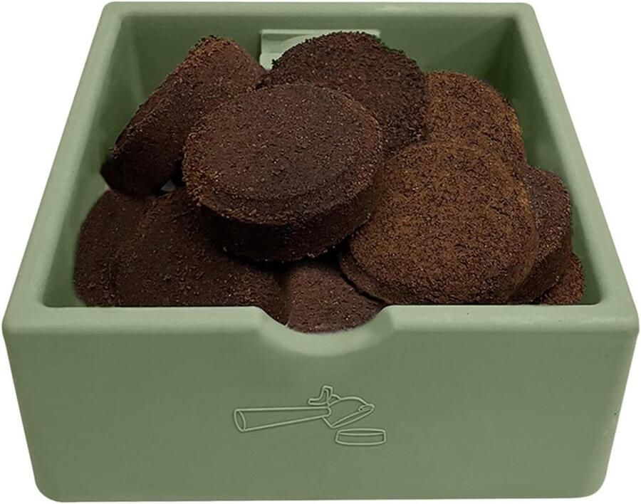 Koffie Knock Box Espresso Gronden Organizer Koffiedik Verzamelen Ruisonderdrukkingstechniek 1.5L Groen