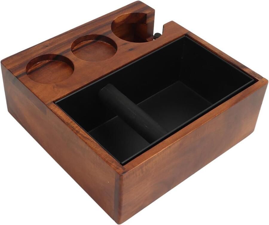 Koffie Knock Box Koffiedik Bak Espresso Bereiden Afneembare Binnenbak 24 x 24 cm Bruin