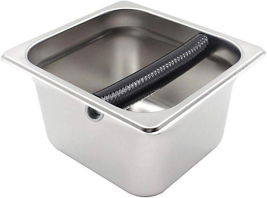Koffie Knock Box Koffiedik Bakje Espresso Maken Roestvrij Staal 10 cm Hoog Zilver