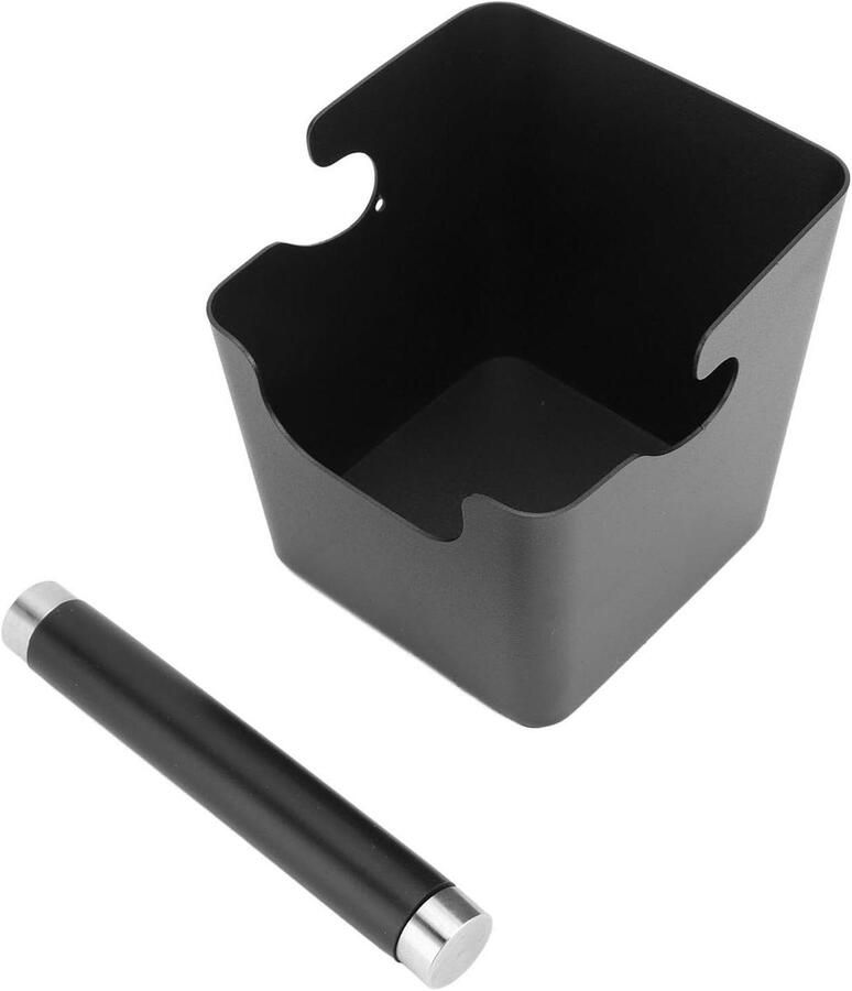Koffie Knock Box Koffiedik Bakje Koffiezet Apparaat Schoonmaken Stille Roestvrij Staal 565g Zilver