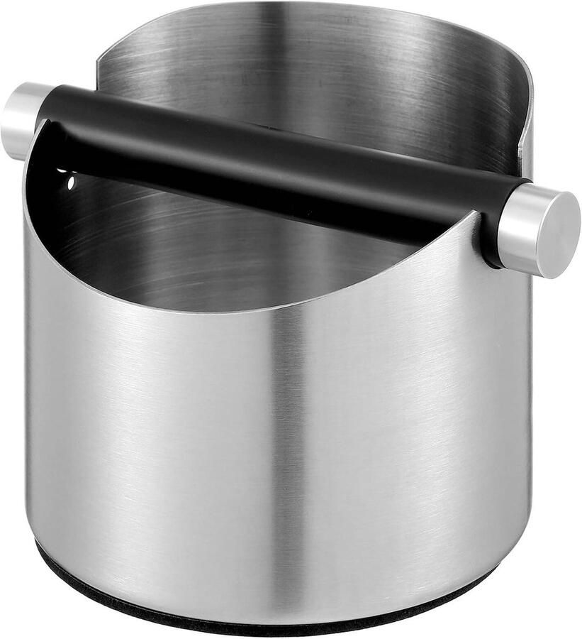 Koffie Knock Box Koffiedik Container Espresso Bereiden Met Antislip Bodem 11x14x11 cm Zilver