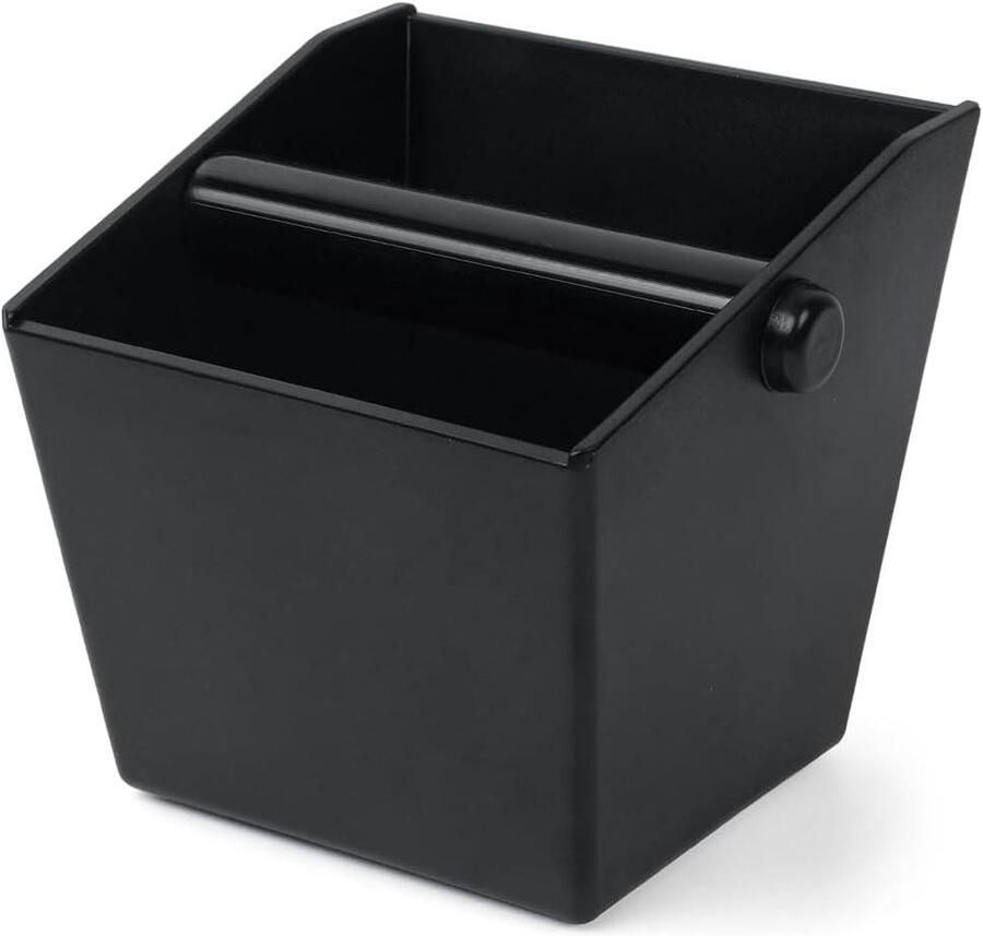 Koffie Knock Box Koffiedik Container Espresso Bereiden Verwijderbare Metalen Bar Vierkant 12.2 cm Zwart