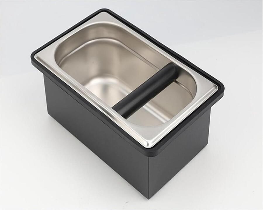 Koffie Knock Box Koffiedik Container Espresso Bereiding Geluidsarm Ontwerp 28 x 17.5 x 11.5 cm Zwart