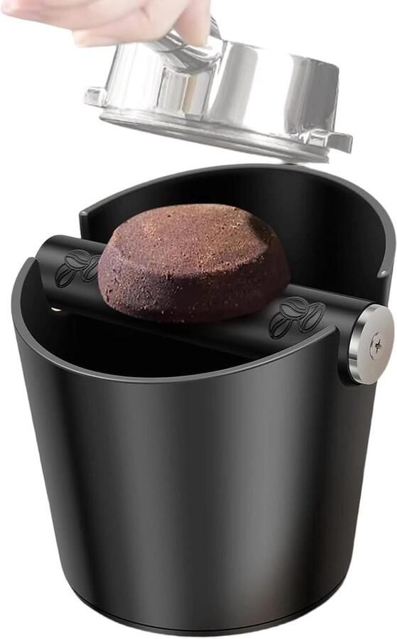 Koffie Knock Box Drukemmer Stortbak Koffiezetapparaten Reinigen Vaatwasserbestendig 12.5 x 9.8 cm Zwart