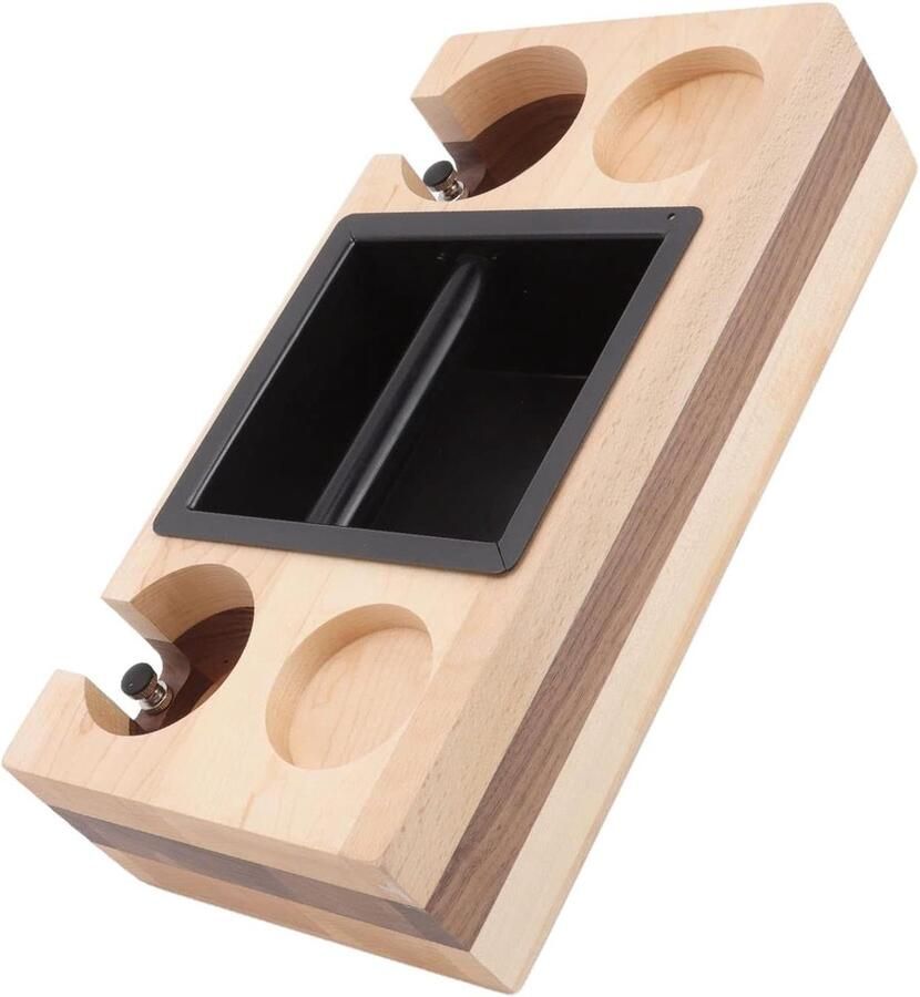 Koffie Knock Box Koffiedikbak Tamperhouder Espresso Bereiden Verstelbare Tampergleuf 32 x 165 x 77 cm Walnoot