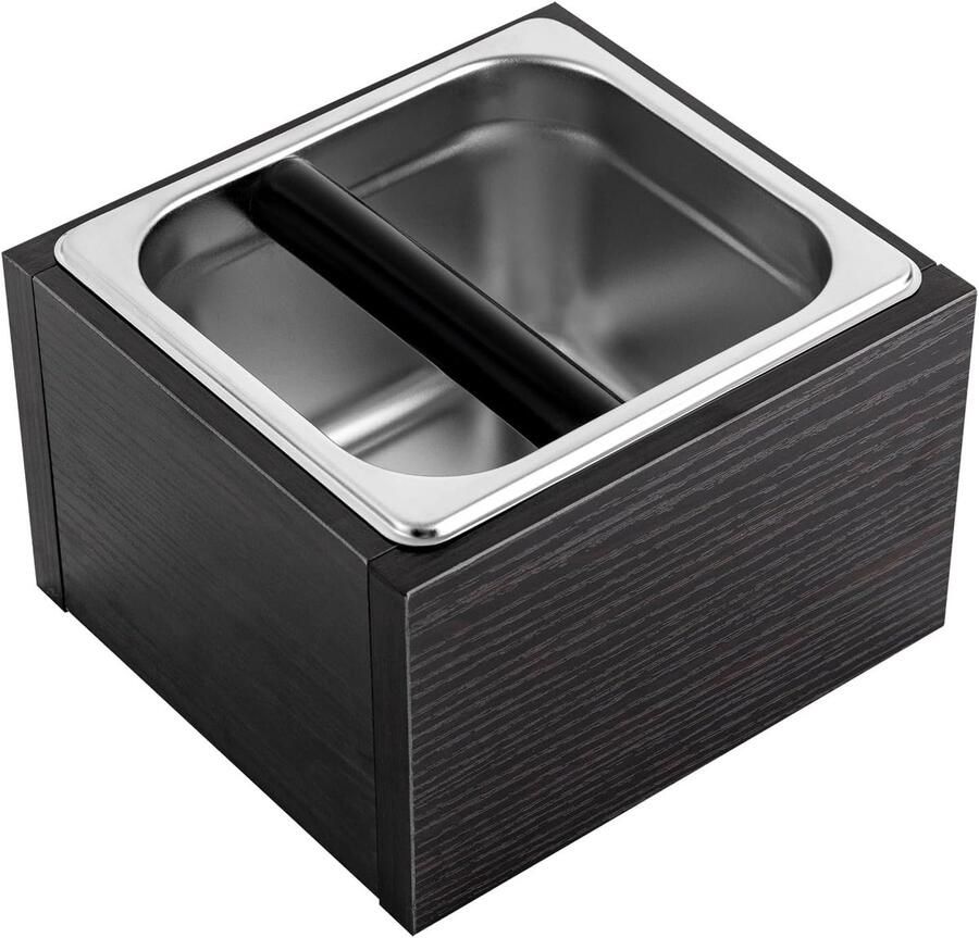 Koffie Knock Box Koffiedikbak Uitklopbak Koffiezetapparaat Onderhoud Geluiddempende Klopbar 1500 ml Zwart
