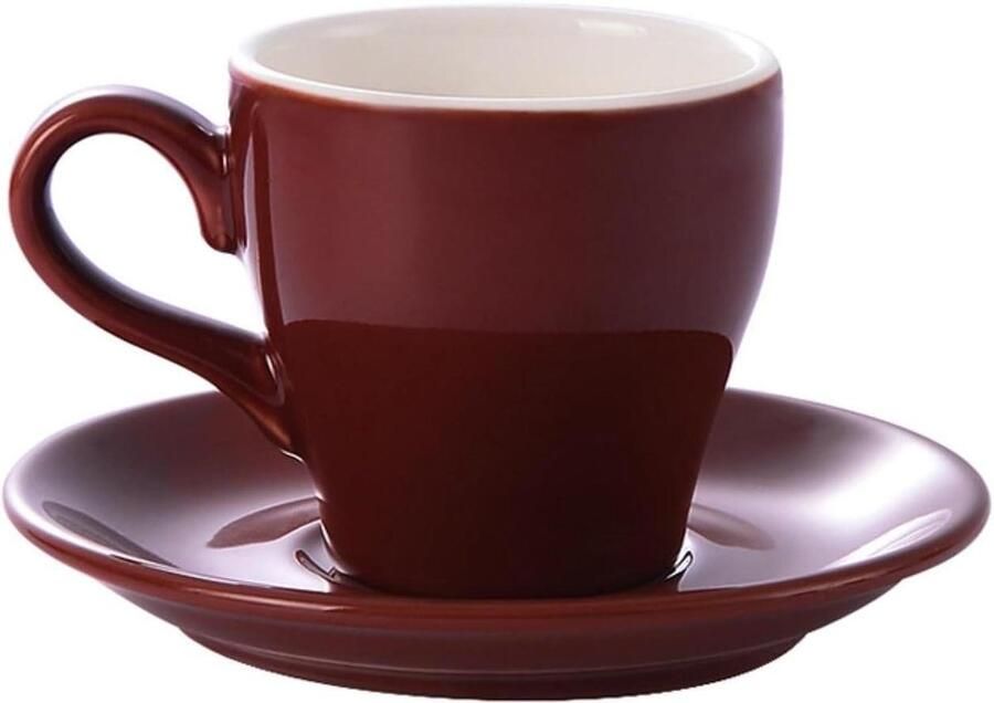 Koffie Kop En Schotel Set Cappuccino Mok Latte Cup Genieten Van Koffie Dik Keramiek 280ml Bruin
