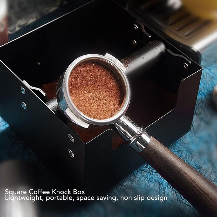 Koffie Lade Grommelbak Espresso Bereiden Antislip Voetjes 16x16x12 cm Zilver