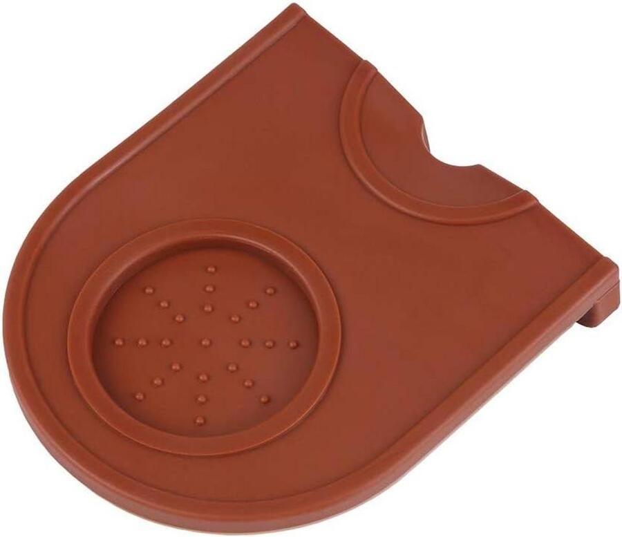 Koffie Mat Tamp Pad Espresso Bereiden Antislip Siliconen 12.5x14cm Bruin