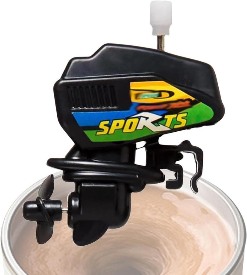 Koffie Mixer Drank Roerder Interessante Koffie Boot Motor Design 6.5cm Zwart