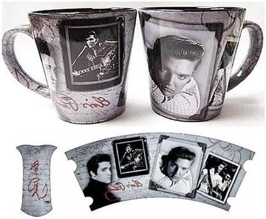 Koffie Mok Thema Mok Drinken Genieten Iconische Foto's 12 Ounces Grijs Zwart