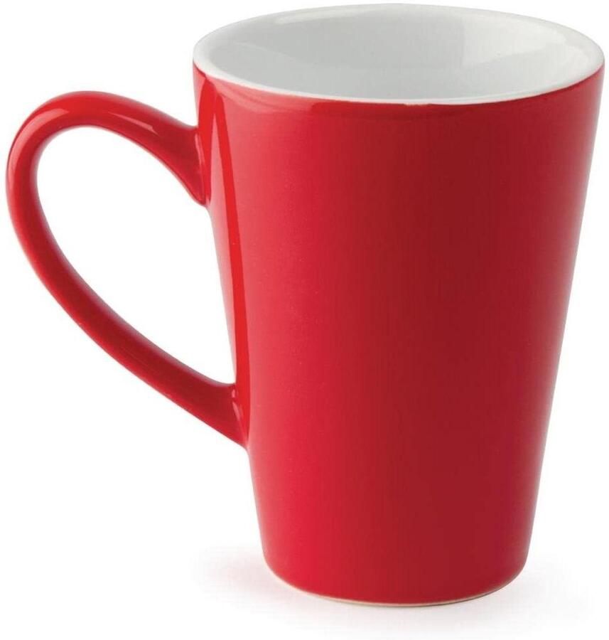 Koffie Mokken Espresso Cups Warme Dranken Spaanbestendige Rand 340ml Rood