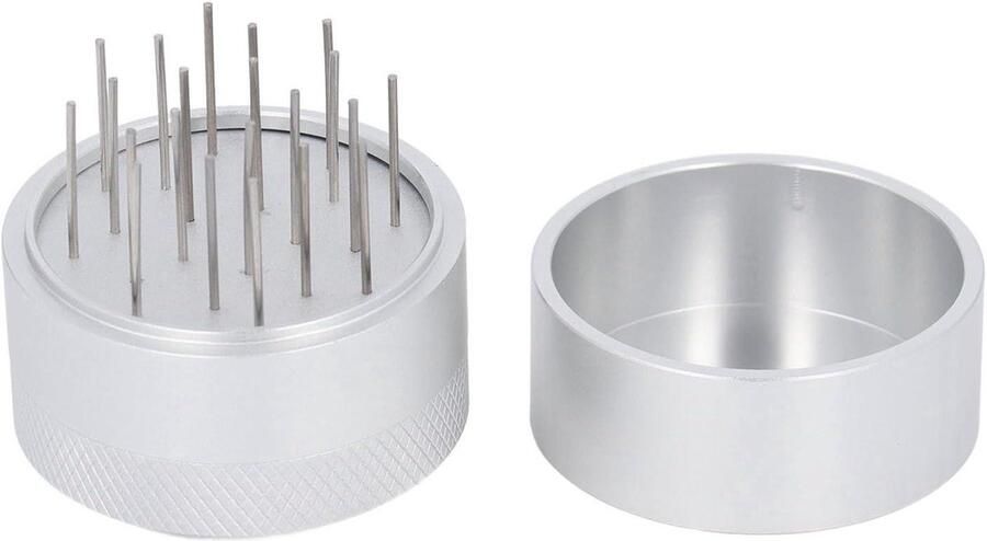 Koffie Naaldverdeler Koffieroerder Espresso Gelijkmatige Extractie Ultradunne Naalden 10 x 7 x 7 cm Zilver