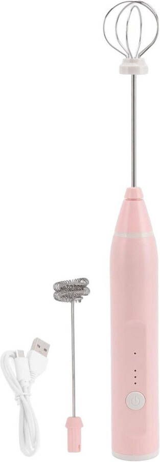 Melkopschuimer mini-handmixer geschikt voor schuim multifunctionele elektrische garde elektrische eierklopper koffiemelkopschuimer met 2 eierkloppers geschikt voor koffie (roze) - Foto 2