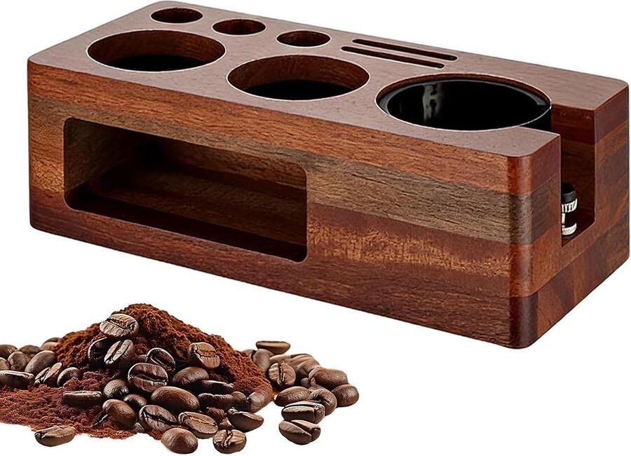 Koffie Organizer Espresso Station Koffie Bereiden Ruimtebesparend Ontwerp 24 cm Sapele