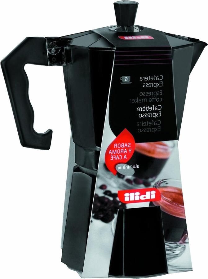 Koffie Percolator Espresso Maker Thuis Koffie Zetten Aluminium Kookplaat 3 Kopjes 150ml Zwart