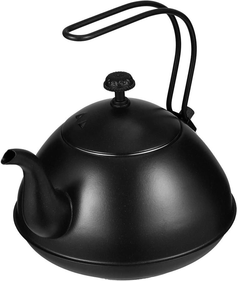 Koffie Percolator Waterkoker Theeketel Water Koken Siliconen Gecoate Handgreep 19X18X16CM Zwart