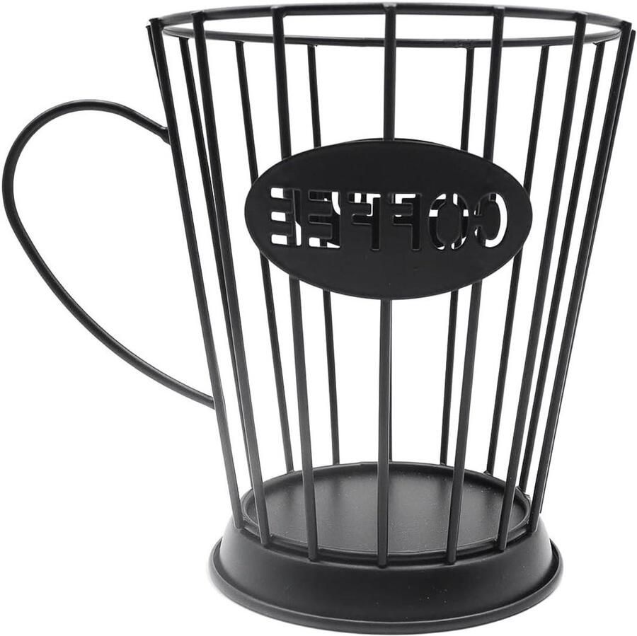 Koffie Pod Mand Espresso Bekerhouder Capsules Opbergen Holle Structuur 14.5x15.5cm Zwart