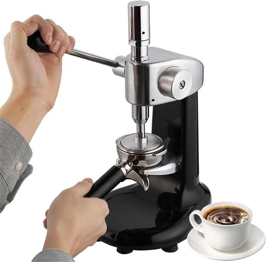 Koffie Poederpers Handmatige Tamper Espresso Bereiden Ergonomisch Handvat 58mm Basis Zilver