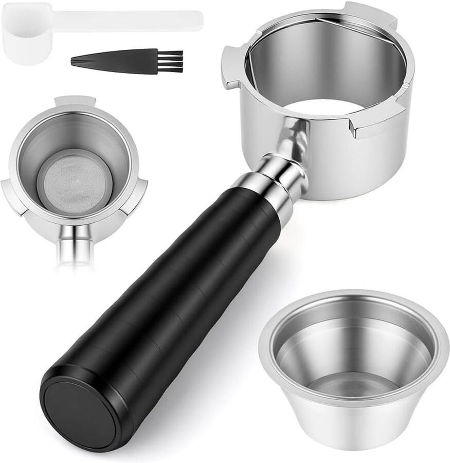 Koffie Portafilter 51mm voor DeLonghi Dedica Espresso Accessoire met Drie Oren & Filtermand Perfect voor Koffieliefhebbers en Thuisbarista's